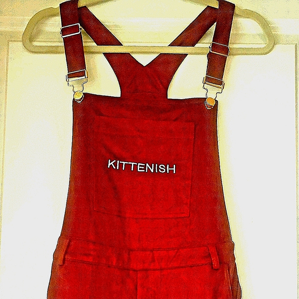 Kittenish fringe overalls